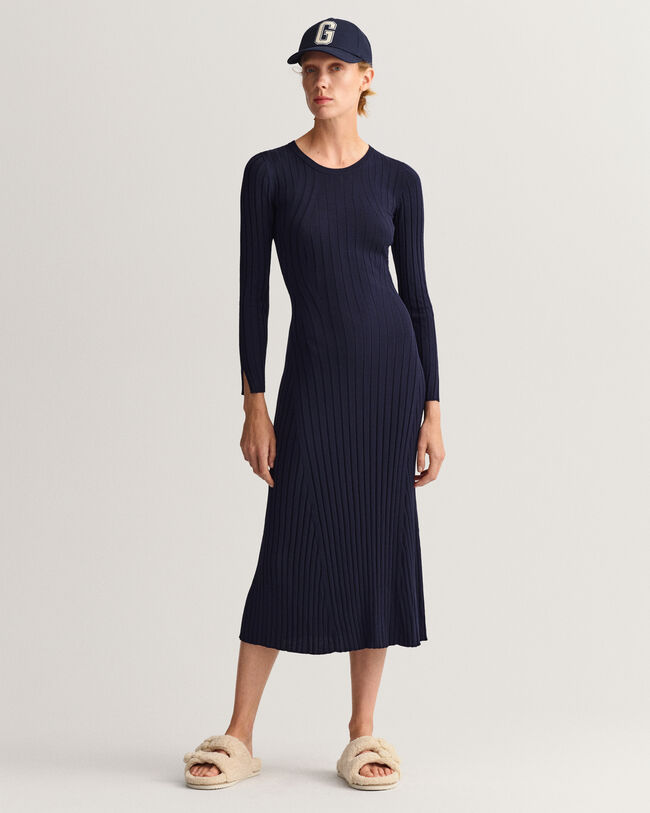 Ribbed Crew Neck Dress
