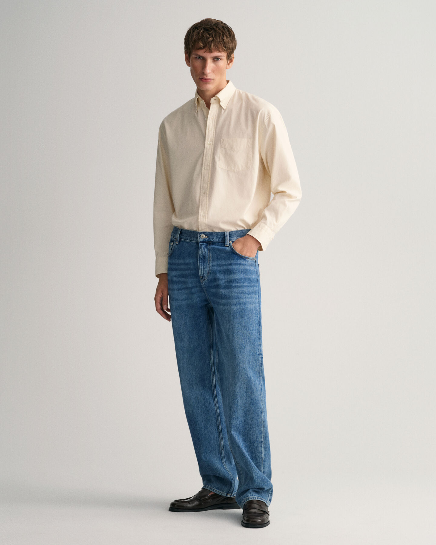 Relaxed Fit Stone Washed Jeans