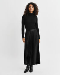 Pleated Sateen Skirt