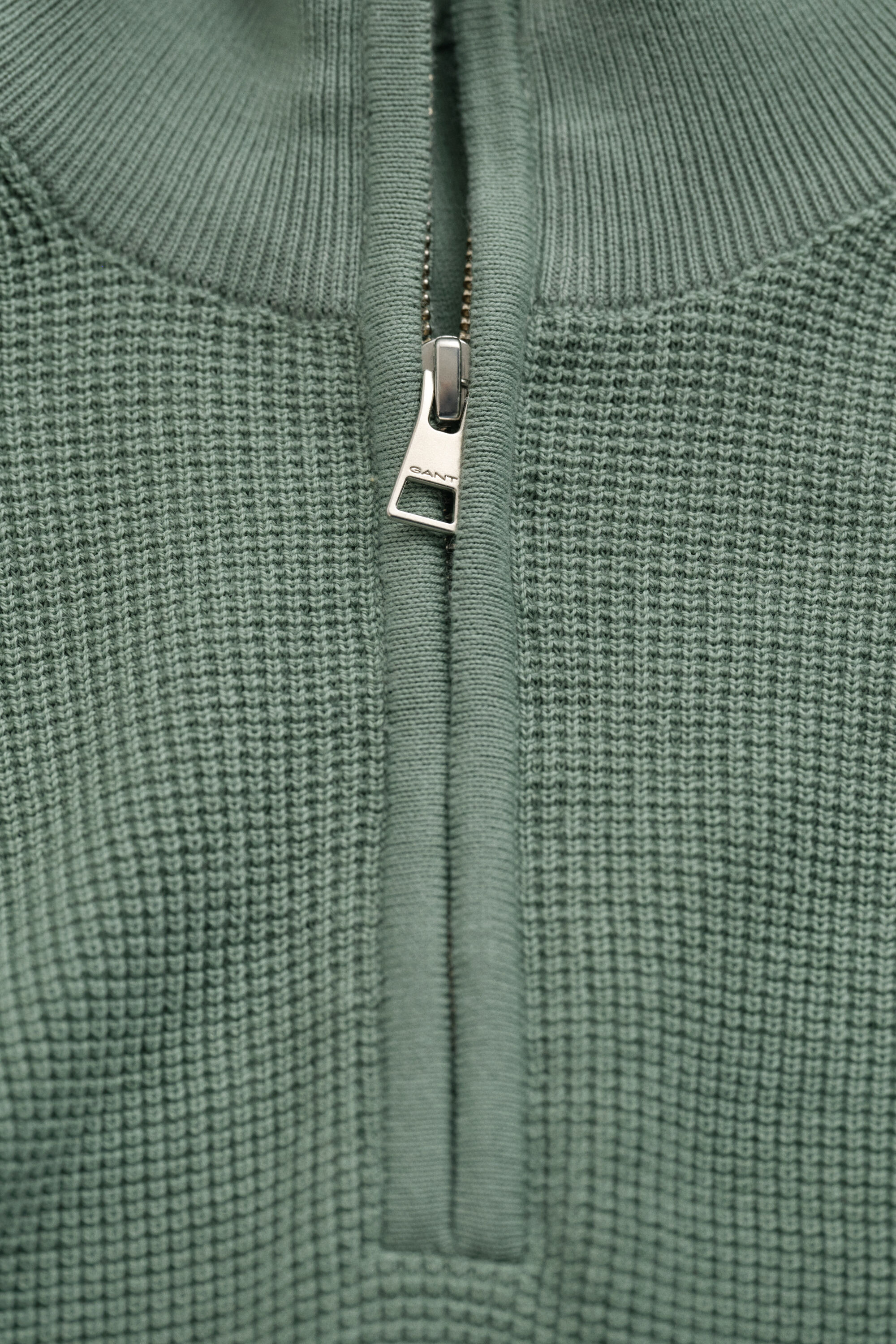 Textured Cotton Half-Zip Sweater