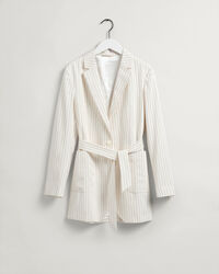 Pinstripe Belted Blazer