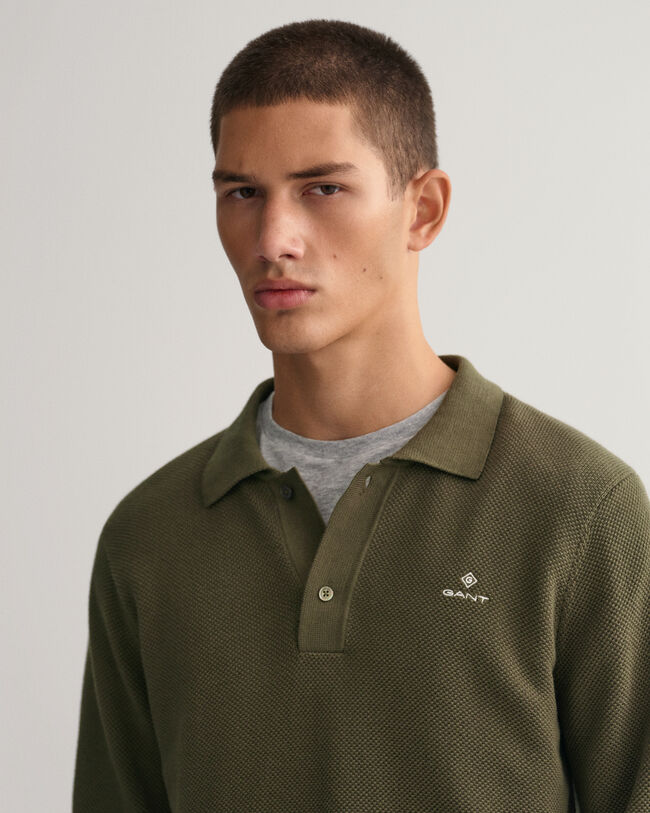 Cotton Piqu&eacute; Polo Sweater