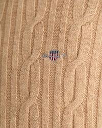 Lambswool Cable Knit Crew Neck Sweater