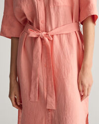 Linen Short Sleeve Shirt Dress