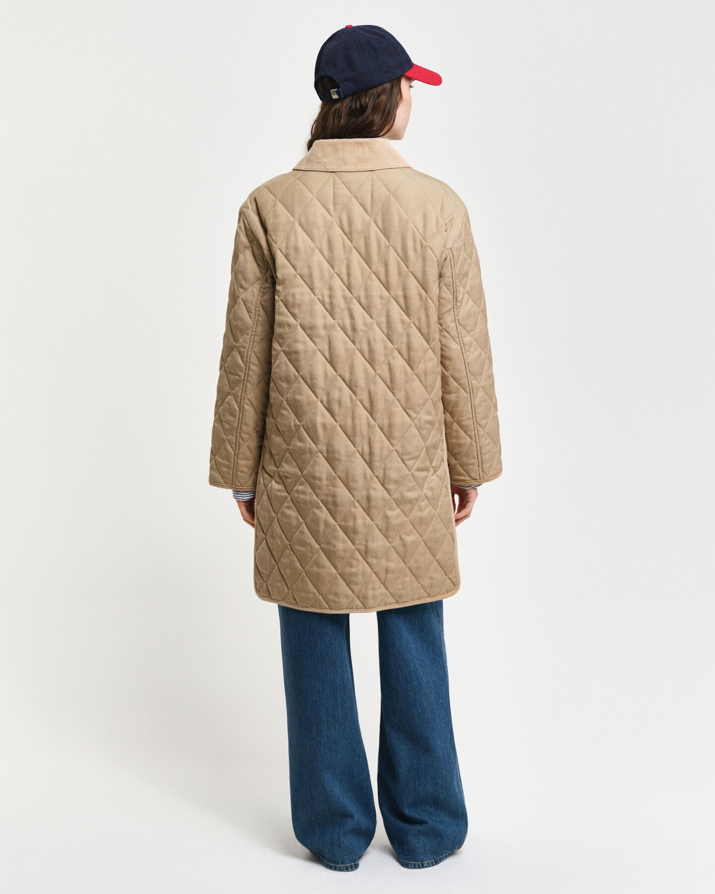 Quilted Corduroy Detailed Coat