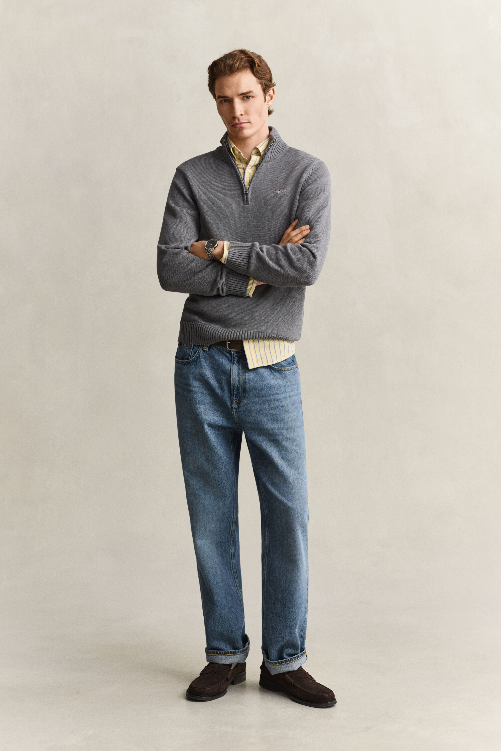 Casual Cotton Half-Zip Sweater