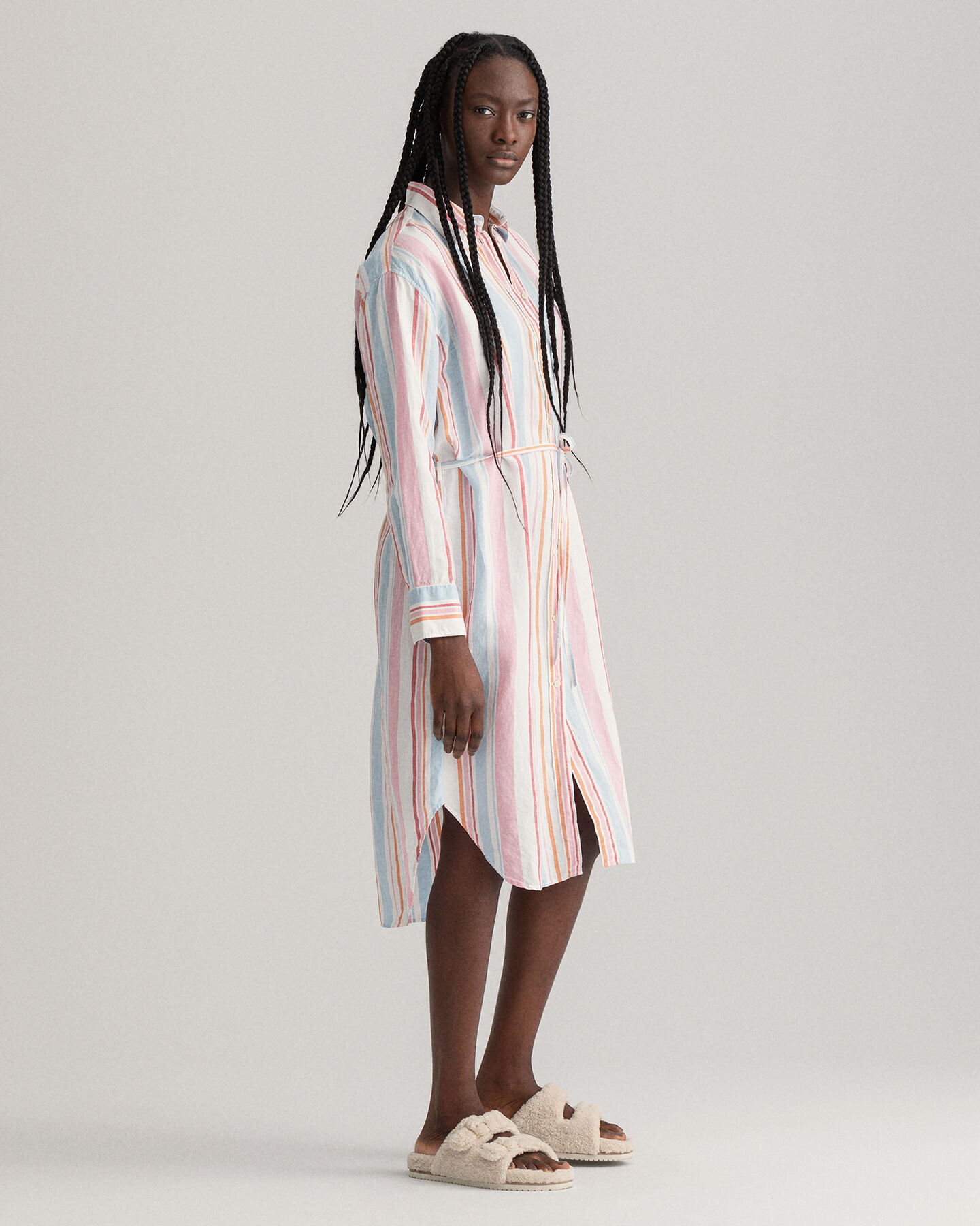 Multistripe Shirt Dress
