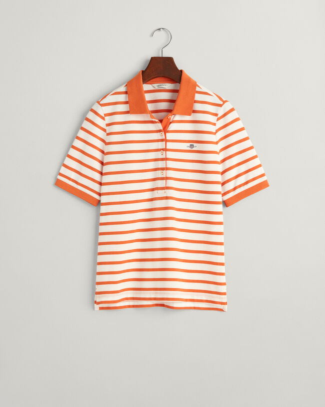 Striped Shield Piqu&eacute; Polo Shirt