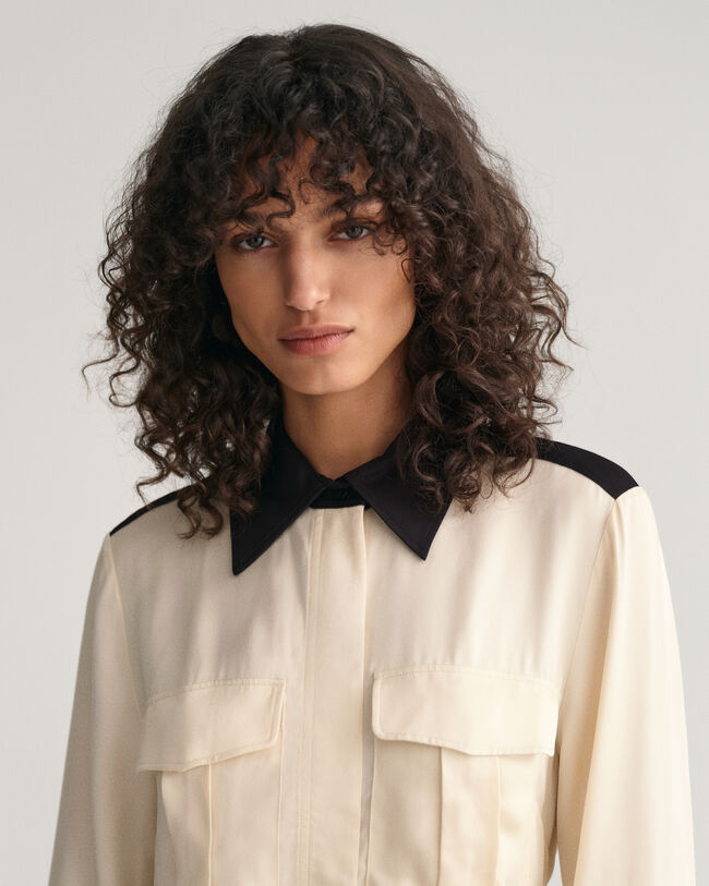 Color Block Shirt Dress