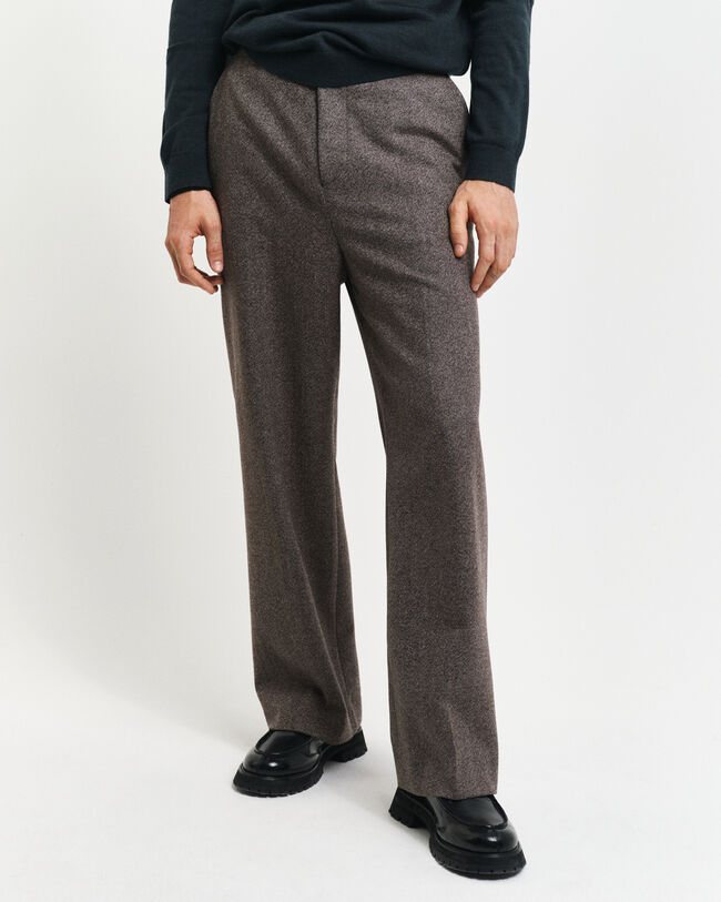 Relaxed Fit Mouliné Wool Suit Pants