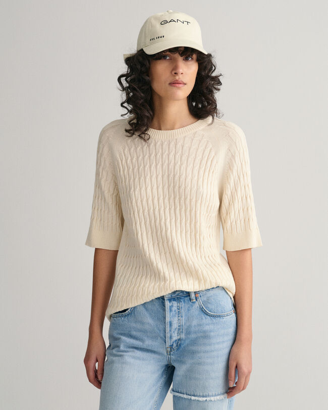 Cable Knit Mid Sleeve Sweater
