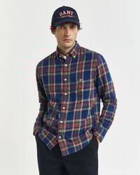 Regular Fit Checked Indigo Twill Shirt