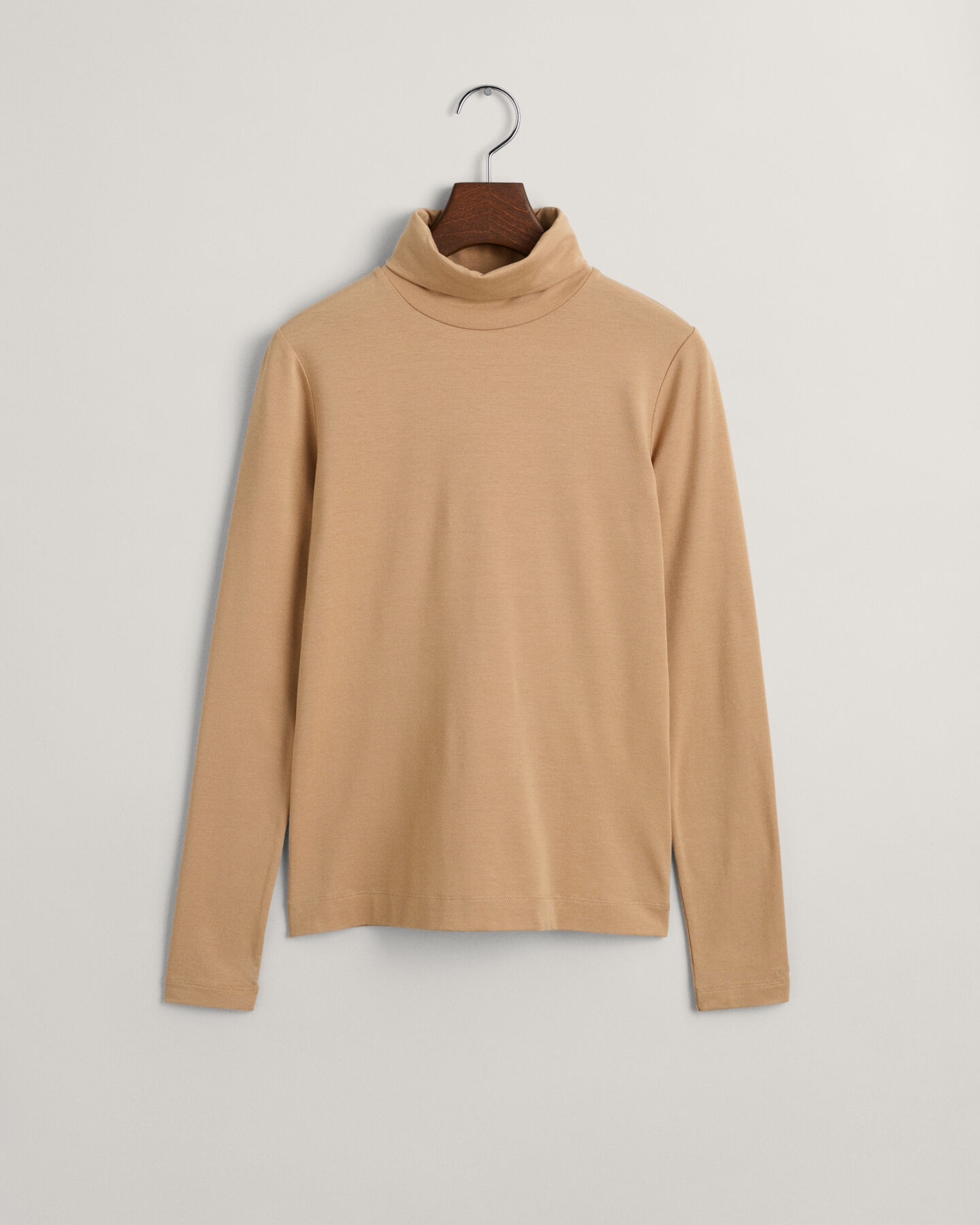 Jersey Long Sleeve Turtleneck Sweater