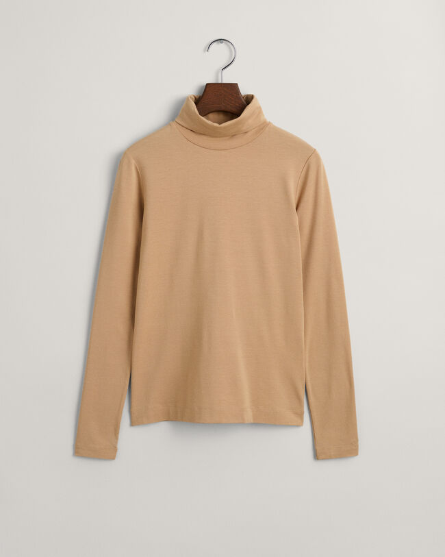 Jersey Long Sleeve Turtleneck Sweater