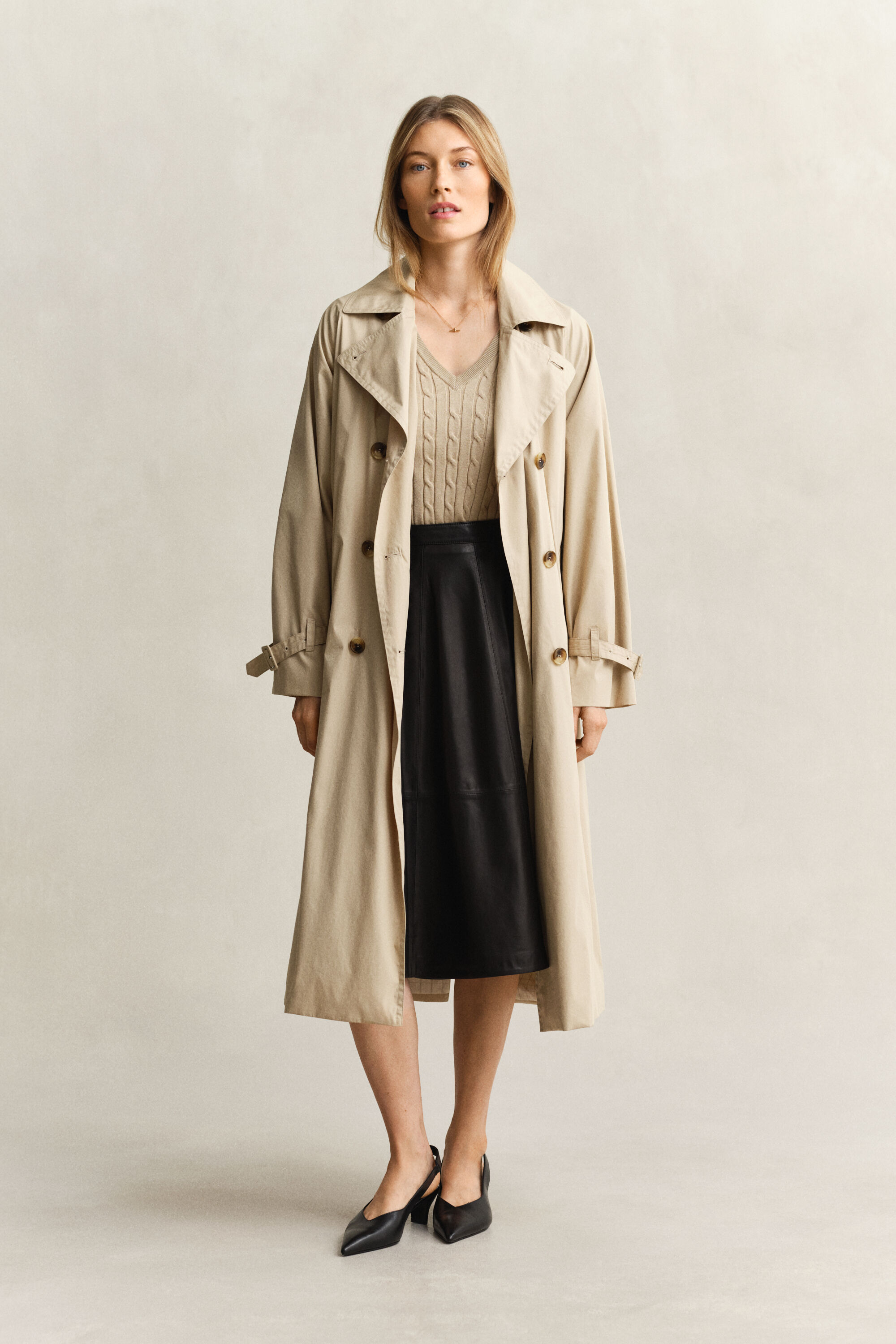 Cable Knit V-Neck Sweater