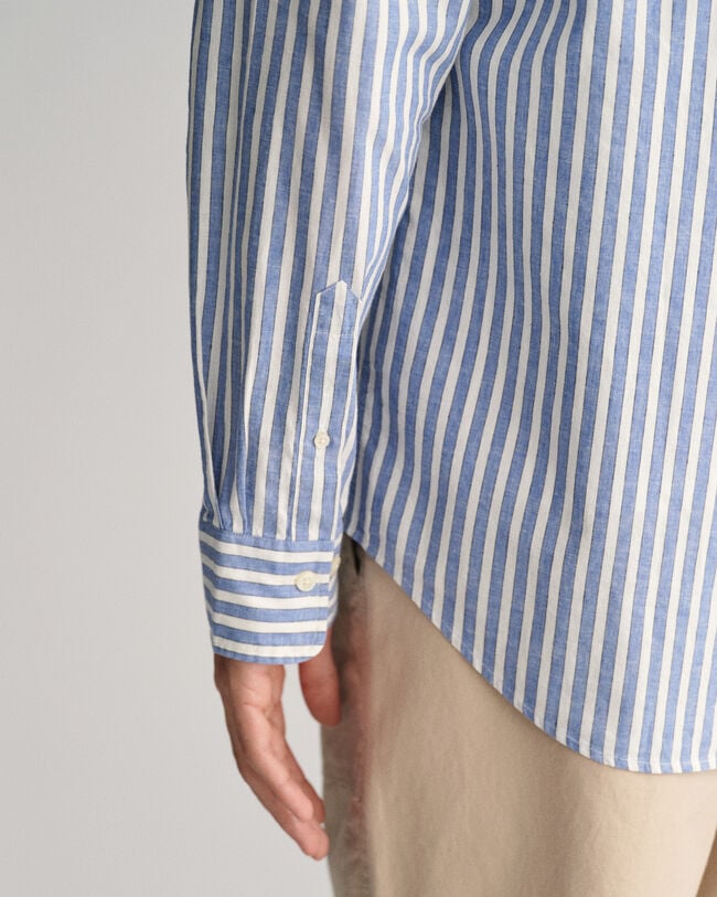 Regular Fit Striped Cotton Linen Shirt