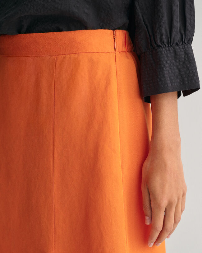 Linen Blend Midi Skirt