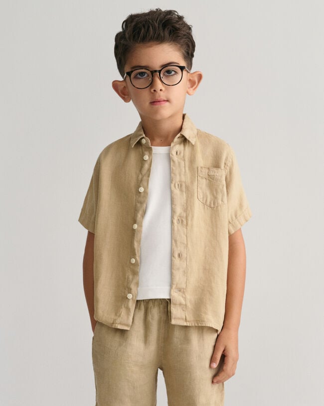 Kids Linen Short Sleeve Shirt