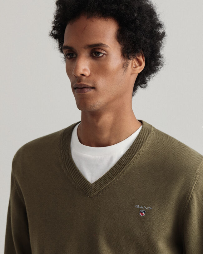 Classic Cotton V-Neck Sweater