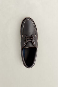 Tratton Leather Boat Shoes — DARK BROWN 2