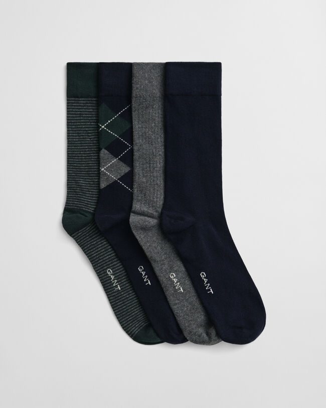 4-Pack Argyle & Striped Socks Gift Box