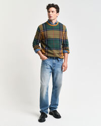 Checked Crew Neck Sweater