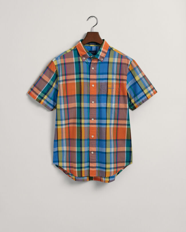 Regular Fit Colorful Madras Short Sleeve Shirt