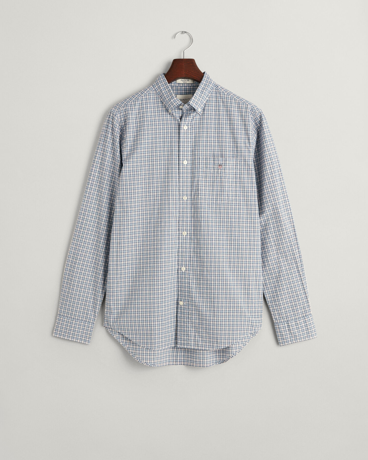 Regular Fit Micro Checked Poplin Shirt