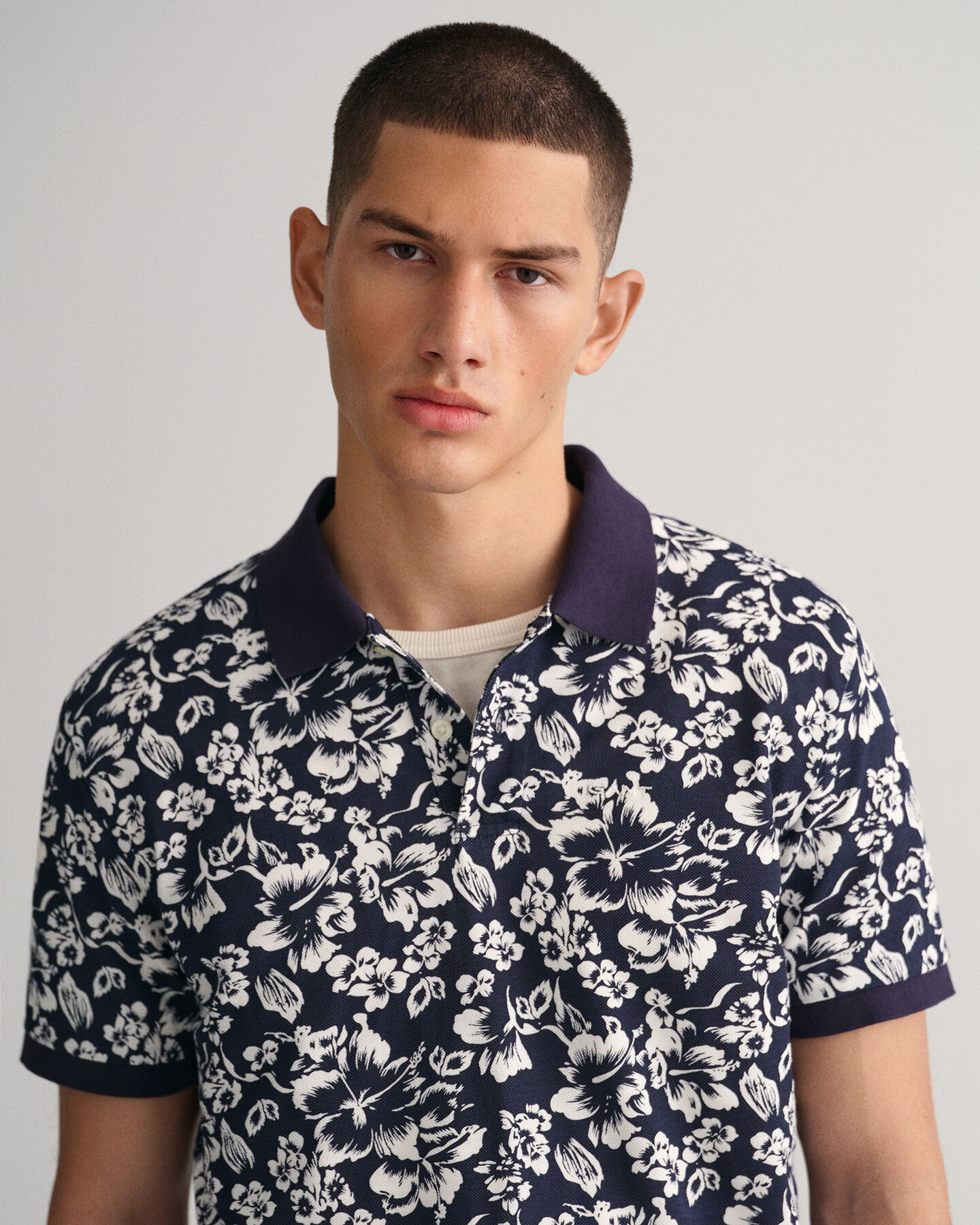 Floral Print Piqué Polo Shirt
