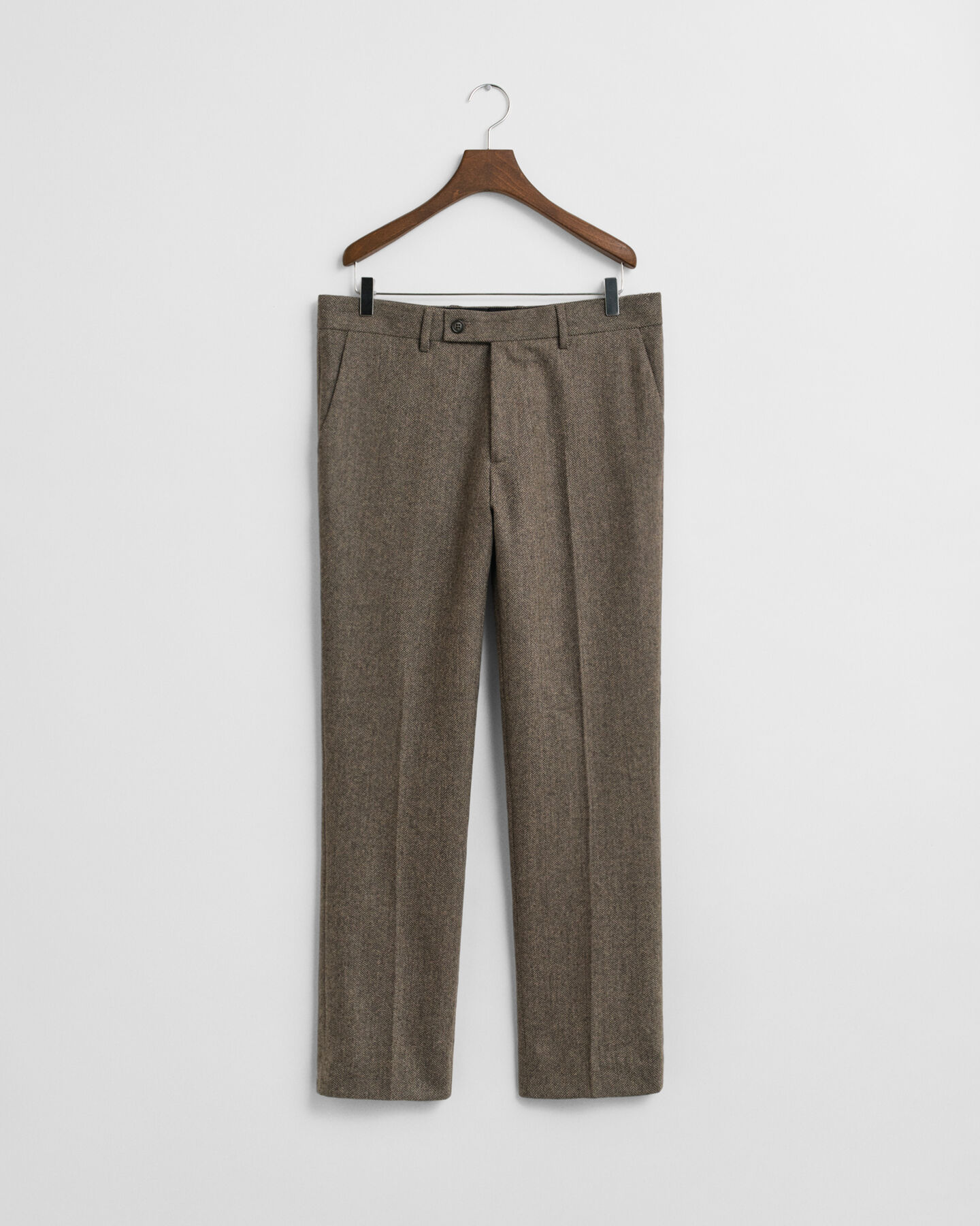 Slim Fit Flannel Herringbone Suit Pants