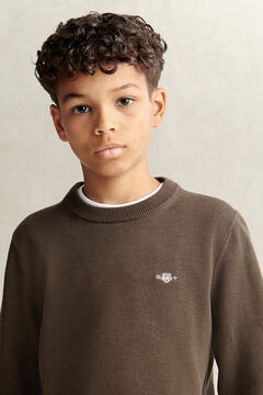 Teen Boys Shield Sweater — SHADOW BROWN 3