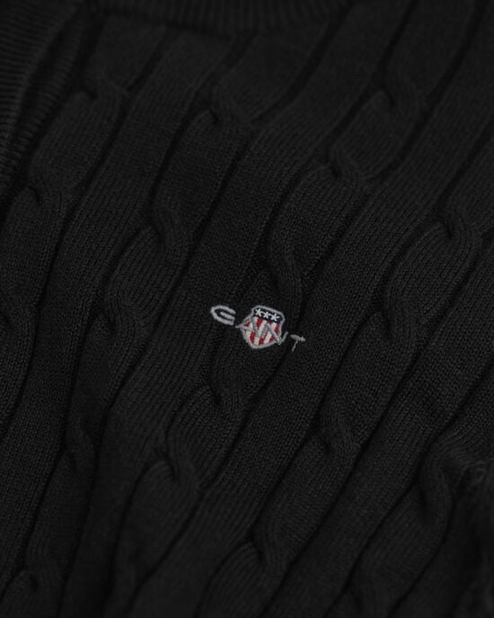 Stretch Cotton Cable Knit Cardigan