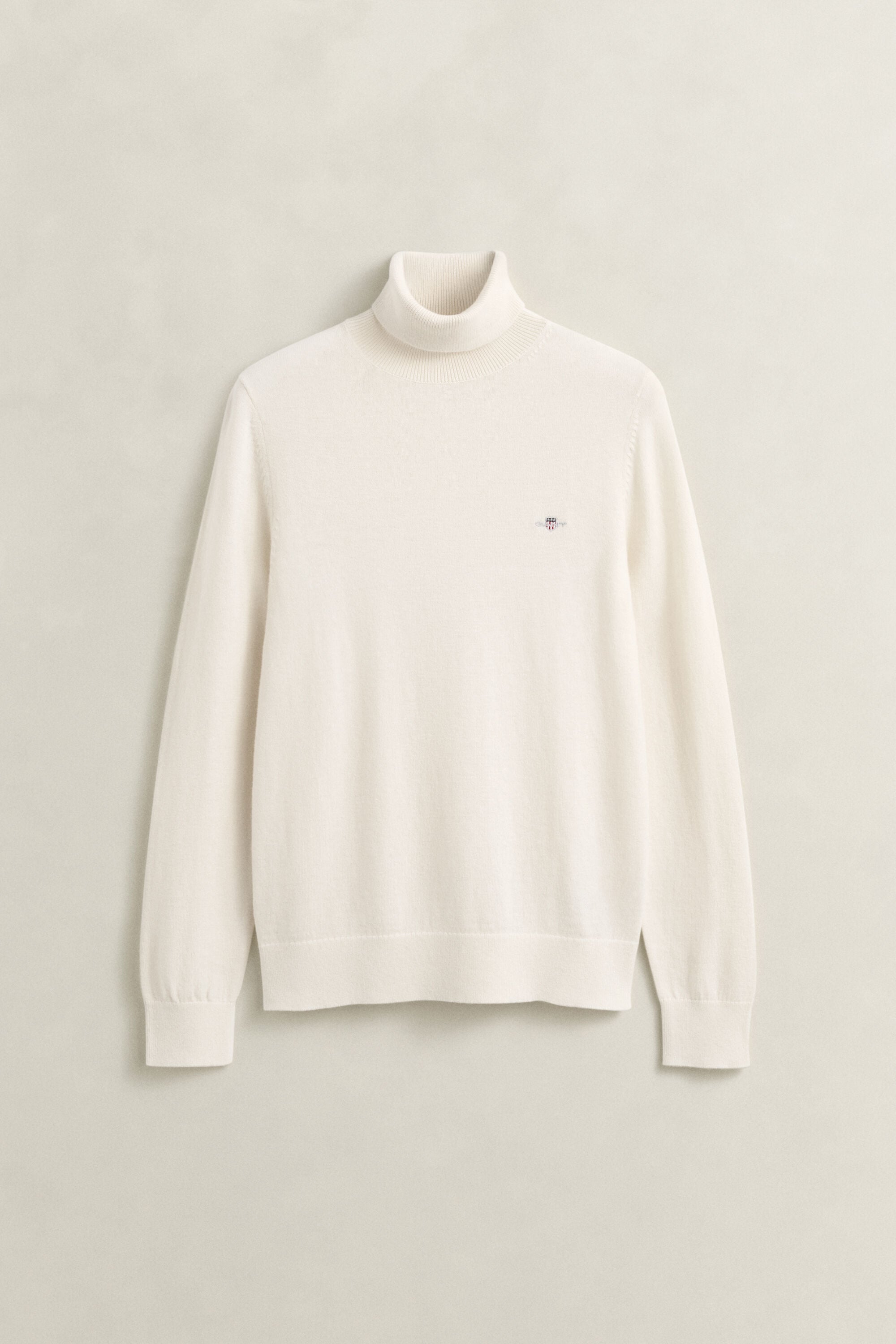 Wool Cotton Turtleneck Sweater — CREAM