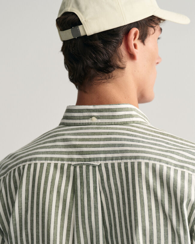 Regular Fit Striped Cotton Linen Shirt