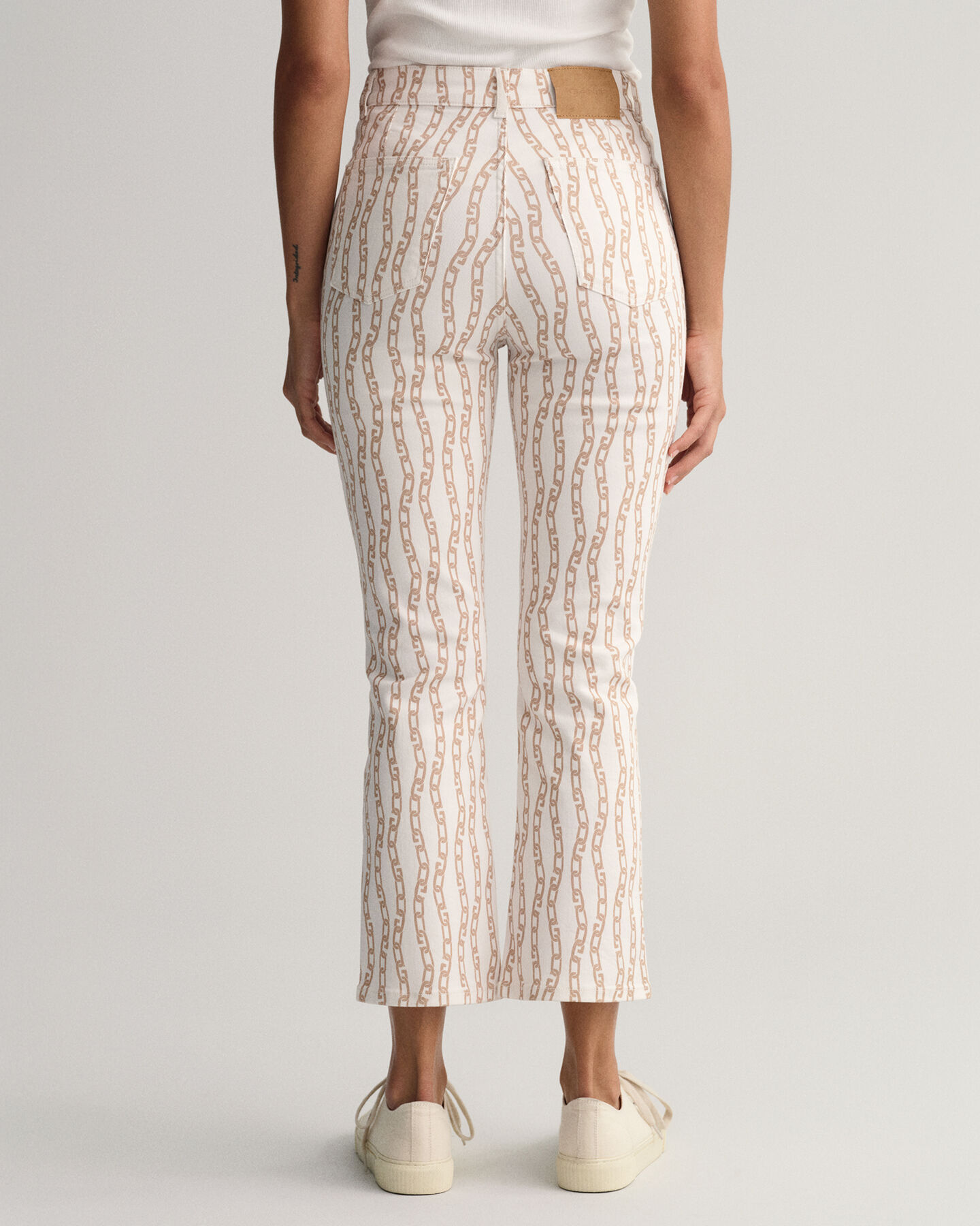 Cropped Chain Print Jeans