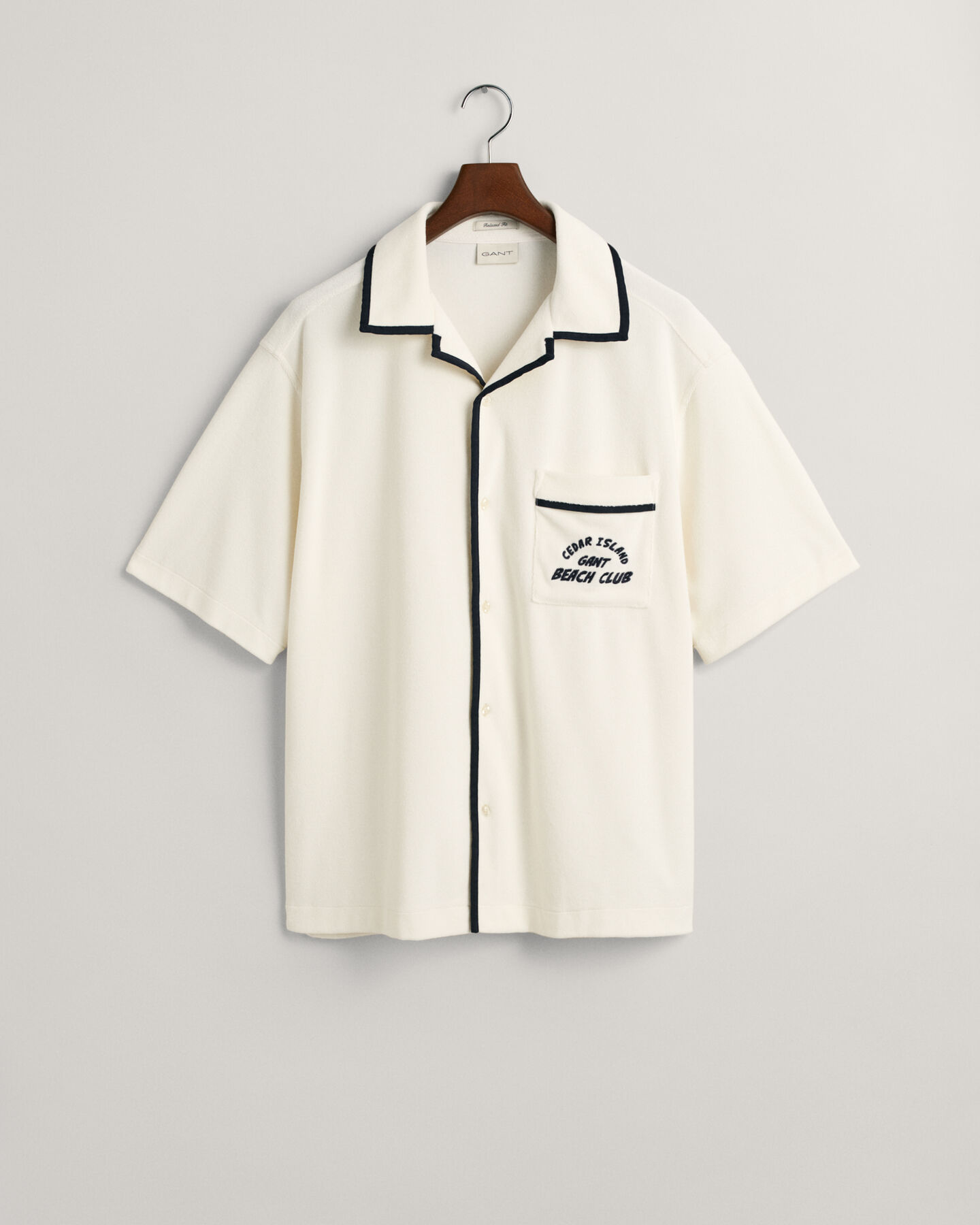 Relaxed Fit Terry Cloth Short Sleeve Shirt