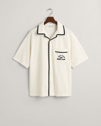 Relaxed Fit Terry Cloth Short Sleeve Shirt