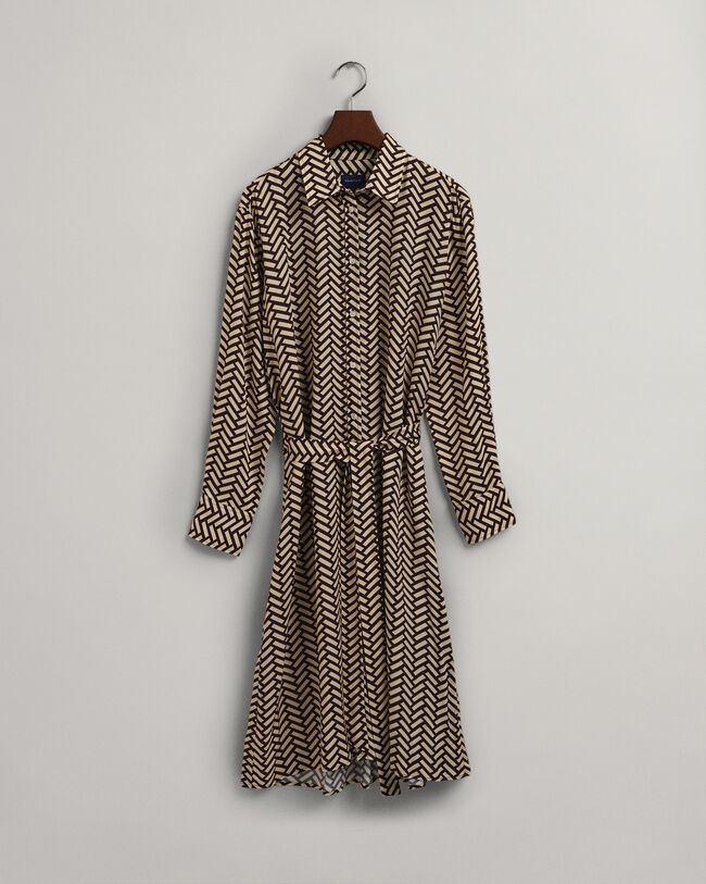 Geometric A-Line Shirt Dress