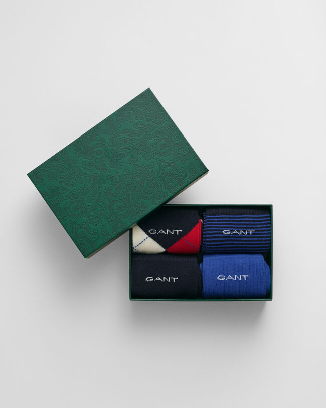 4-Pack Argyle Striped Solid Gift Box