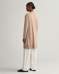 Linen Blend Long V-Neck Cardigan
