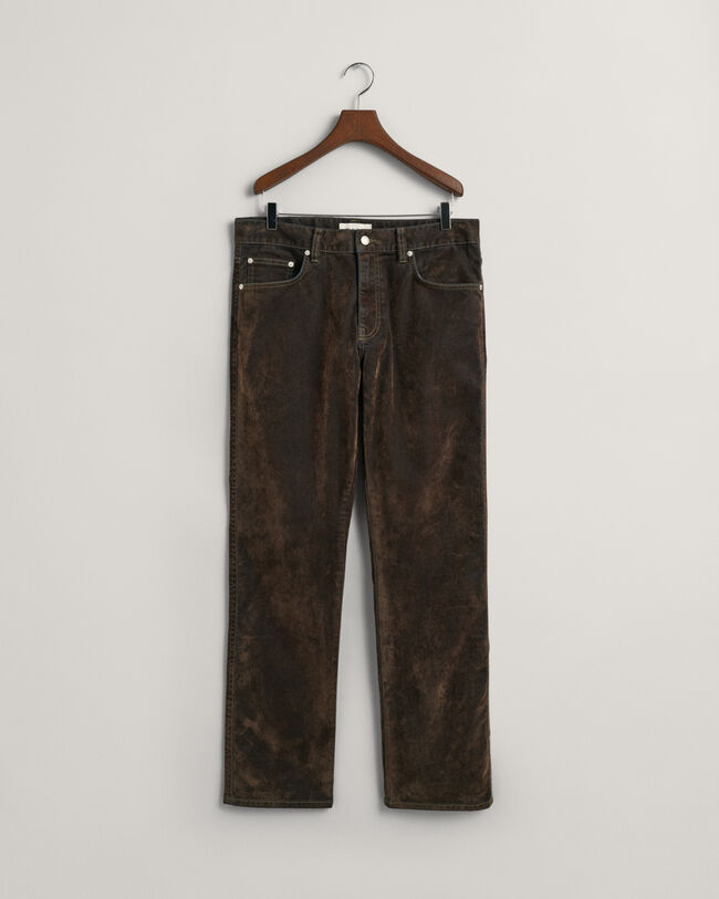 Relaxed Fit Flocked Velvet Jeans