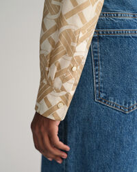 Regular Fit G Patterned Cotton Silk Shirt