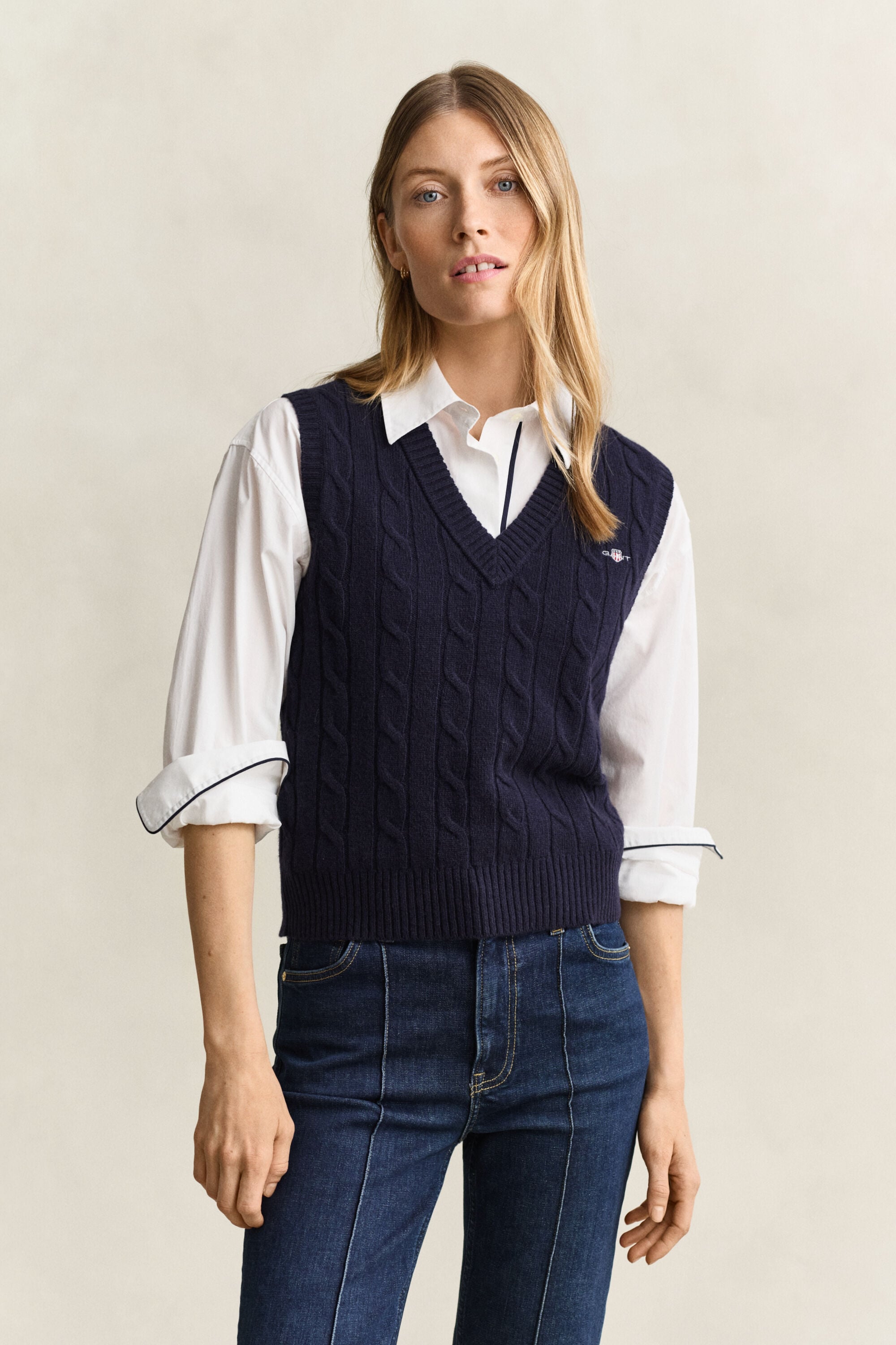 Lambswool Cable Knit Vest