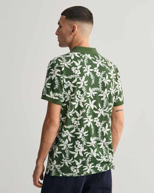 Palm Lei Print Piqu&eacute; Polo Shirt
