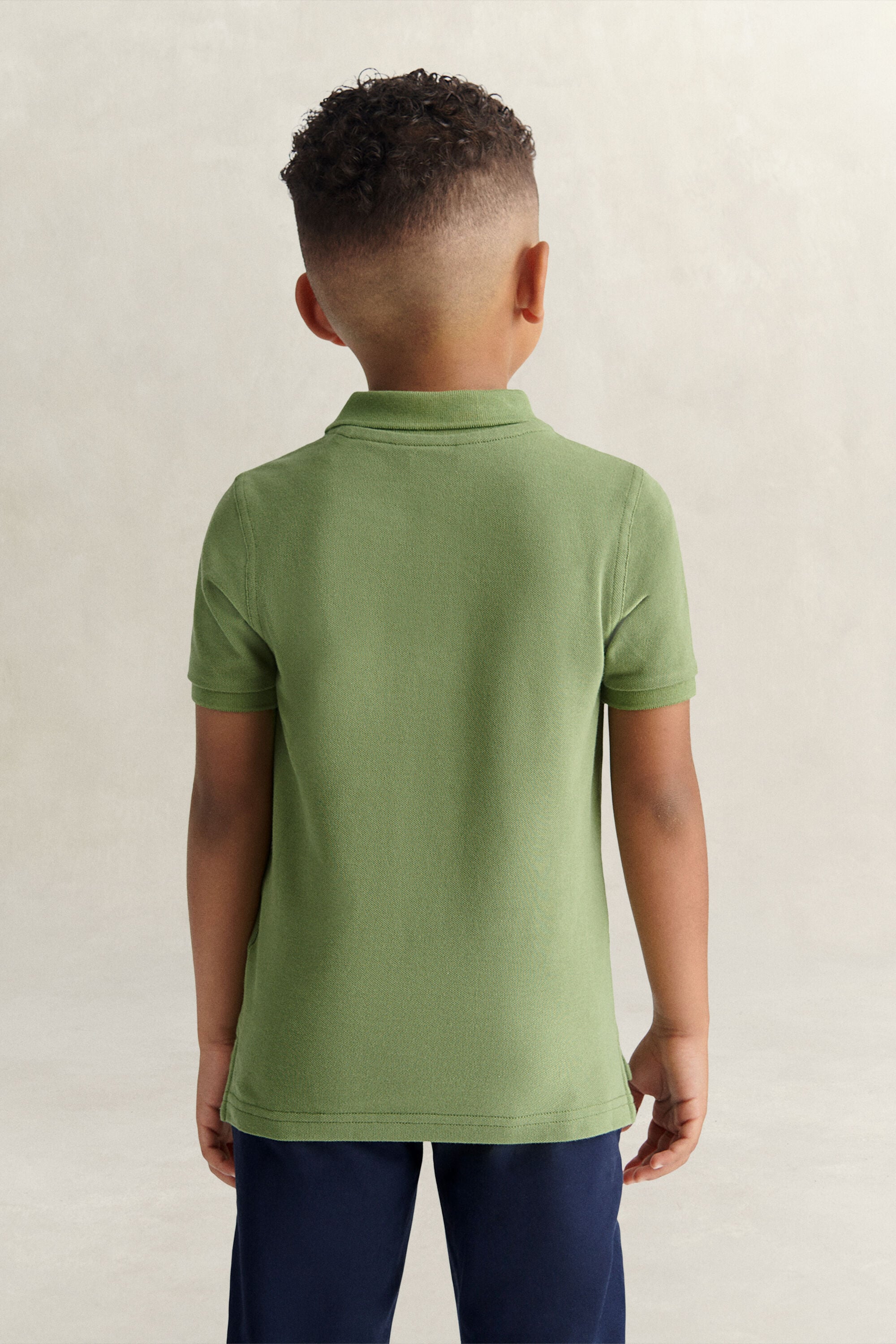 Kids Shield Polo Shirt — HERB GREEN