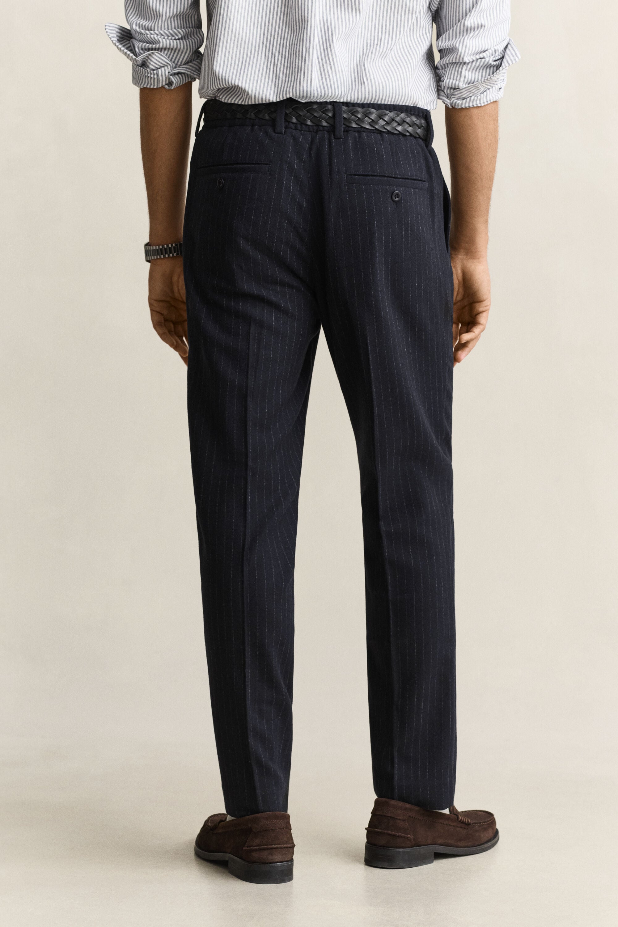 Tapered Wool Flannel Pants