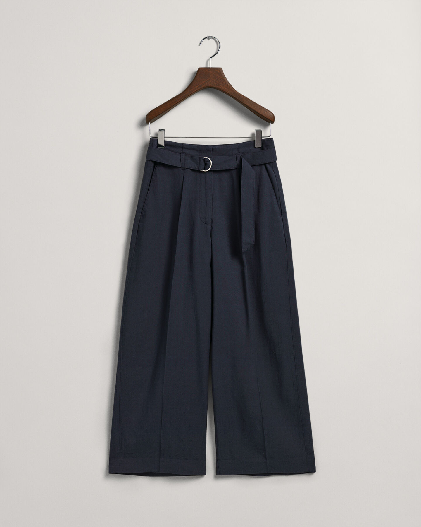 Wide Leg Cropped Belted Pants