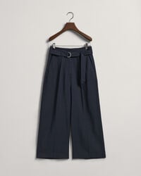 Wide Leg Cropped Belted Pants