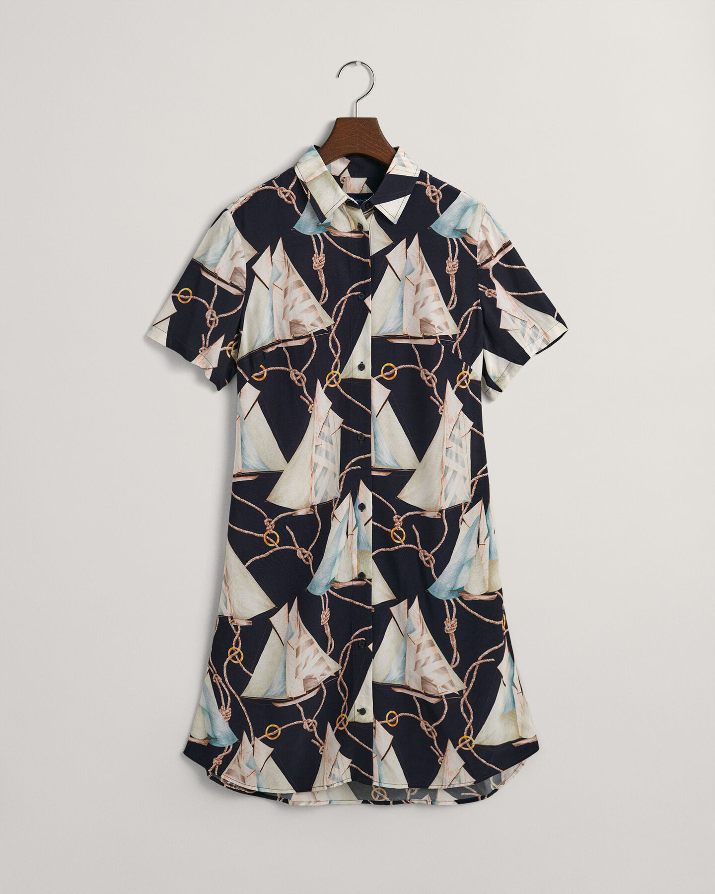Slim Fit Sailing Print Shirt Dress
