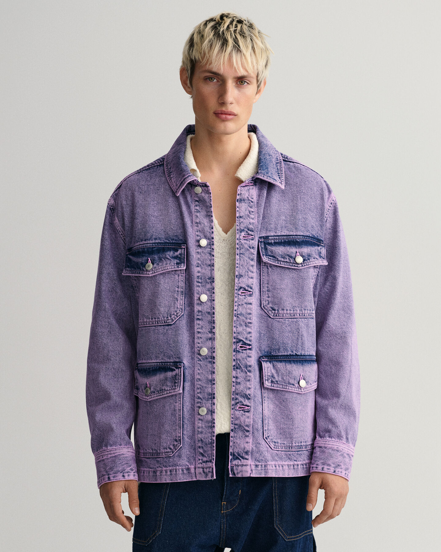 Garment-Dyed Denim Overshirt